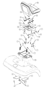 Seat And Support Diagram and Parts List for GT2186-44 13A298L710-13A298L712 Cub Cadet Lawn Tractor